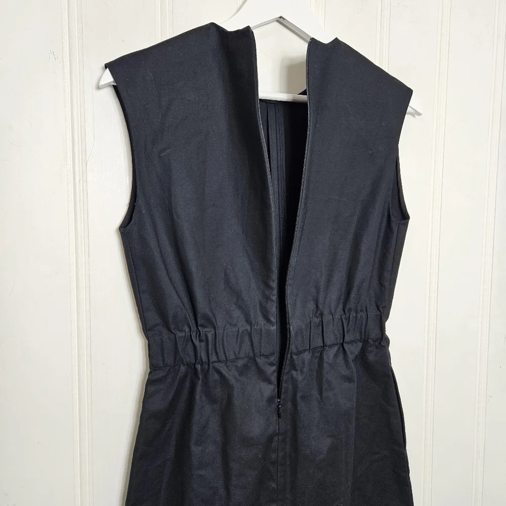 Everlane Black Fit Flare Dress Sleeveless Crew Neck Pockets Size 0 - Picture 9 of 12